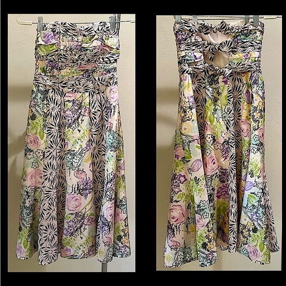 Nanette Lepore Dresses & Skirts - Nanette Lepore Silk Floral Strapless Dress